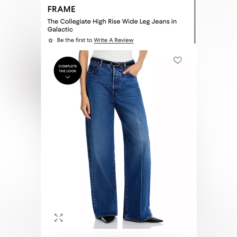 FRAME The Collegiate High Rise Wide Leg Jeans in Galactic